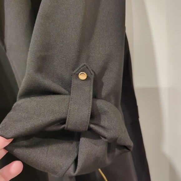 SOHO Apparel Black Blazer Open Front Top Jacket 3/4 Sleeve Plus Sixe 3X Flowy - Picture 4 of 4